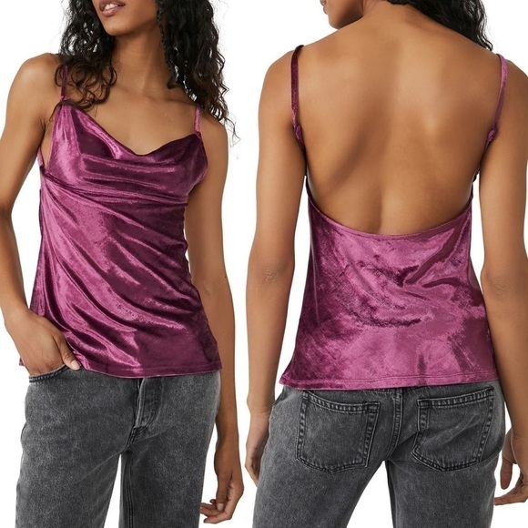 Free People All Night Velvet Tunic /Fig Jam - Picture 3 of 6